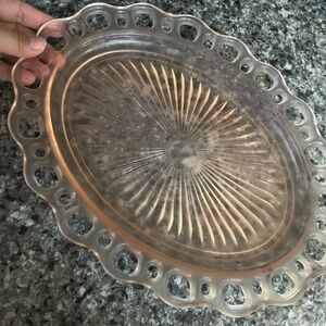 Anchor Hocking Pink Glass Platter